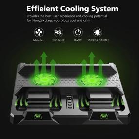 img 2 attached to 🎮 OIVO Cooling Stand for Xbox One/S/X - Dual Fan Cooling, Controller Charging Dock & 15 Game Slots