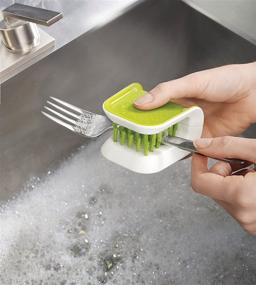 img 3 attached to Joseph Joseph BladeBrush Knife and Cutlery Cleaner | Bristle Scrub Kitchen Washing Brush | Non-Slip | One Size | Green