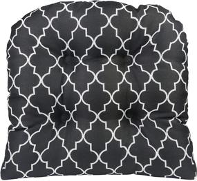 img 3 attached to 🪑 The Gripper Trellis Universal Non-Slip Overstuffed Geometric Dining Chair Cushion Set - Black 4 Pack