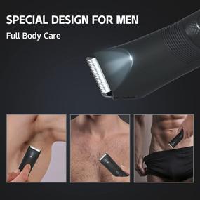 img 1 attached to 🪒 Men's Electric Groin Hair Trimmer - High-performance Pubic Hair Grooming Clipper with LED Light, Waterproof IPX7 for Wet Dry Use, Gentle Ceramic Blade Head, Male Hygiene Razor