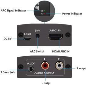 img 3 attached to 🔌 Цифровой-аналоговый аудиопреобразователь с регулировкой громкости - адаптер Tiancai ARC для HDMI ARC на стерео R/L 3,5 мм джек, совместимый с звуковой панелью, наушниками и т. д. - поддержка одновременного вывода на несколько портов