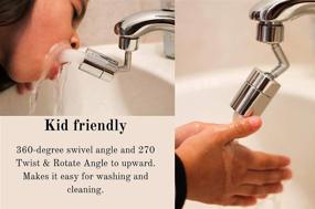 img 3 attached to 💧 Silver Swivel Sink Faucet Aerator with 720 Degree Rotation for Face, Eyewash, Gargling - Easy Install Kitchen/Bathroom Sprayer Attachment for Male or Female Thread (1 PC)