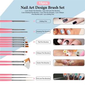 img 2 attached to 💅 Nail Pen Designer Kit: Teenitor's Stamp Nail Art Tool with 15pcs Nail Painting Brushes, Dotting Tool, Foil, Manicure Tape, Rhinestones - Perfect for Nails