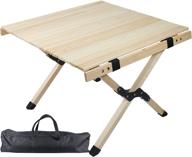 🍽️ pwigs pro folding tables: versatile indoor outdoor picnic tables for camping, beach, and travel – cake roll wooden design (24"x24") logo