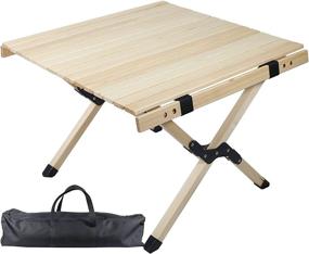 img 4 attached to 🍽️ Pwigs Pro Folding Tables: Versatile Indoor Outdoor Picnic Tables for Camping, Beach, and Travel – Cake Roll Wooden Design (24"x24")