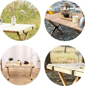 img 1 attached to 🍽️ Pwigs Pro Folding Tables: Versatile Indoor Outdoor Picnic Tables for Camping, Beach, and Travel – Cake Roll Wooden Design (24"x24")