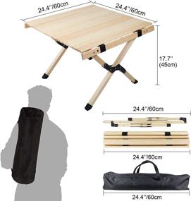 img 3 attached to 🍽️ Pwigs Pro Folding Tables: Versatile Indoor Outdoor Picnic Tables for Camping, Beach, and Travel – Cake Roll Wooden Design (24"x24")