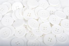 img 2 attached to 100 Pcs 1-inch (25mm) Sewing Resin Buttons - Round Shape, 4 Holes Craft Buttons for Sewing, Scrapbooking, and DIY Craft - White