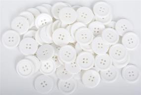 img 3 attached to 100 Pcs 1-inch (25mm) Sewing Resin Buttons - Round Shape, 4 Holes Craft Buttons for Sewing, Scrapbooking, and DIY Craft - White