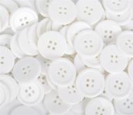 100 pcs 1-inch (25mm) sewing resin buttons - round shape, 4 holes craft buttons for sewing, scrapbooking, and diy craft - white logo