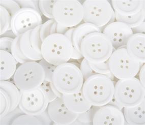 img 4 attached to 100 Pcs 1-inch (25mm) Sewing Resin Buttons - Round Shape, 4 Holes Craft Buttons for Sewing, Scrapbooking, and DIY Craft - White