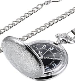 img 4 attached to ⌚️ Hicarer Quartz Pocket Watch Silver: Elegant Timekeeping with a Touch of Silver