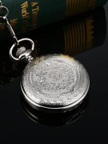 img 1 attached to ⌚️ Hicarer Quartz Pocket Watch Silver: Elegant Timekeeping with a Touch of Silver