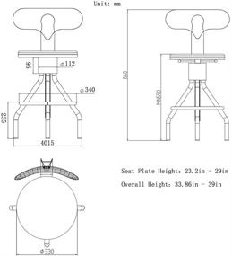 img 3 attached to 🪜 Diwhy Industrial Vintage Bar Stool with Backrest - Set of 2, Adjustable Kitchen Counter Height Pipe Stools, Cast Iron & Wood Top, Swivel Metal Stool in Silver