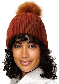img 3 attached to Womens Winter Satin Lined Cuffed Beanie Detachable Outdoor Recreation and Hiking & Outdoor Recreation Clothing
