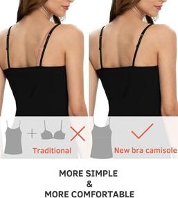 img 1 attached to 👚 Air Curvey Women's Camisole: Comfy Cotton Undershirts with Shelf Bra, Adjustable Straps – Pack of 2-3 Tank Tops (S-XXL)