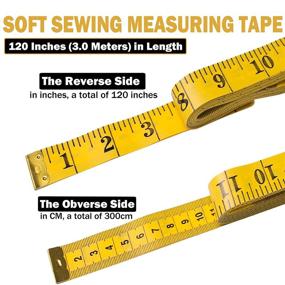 img 2 attached to 📏 Accurate TACVEL Soft Tape Measure Set: 3 Pack, Double Scales Rulers (120in/300cm) for Sewing, Body and Tailoring Measurements