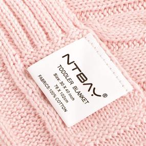 img 2 attached to NTBAY Cotton Cable Knit Toddler Blanket: Super Soft & Breathable for Newborn Nursery, Strollers, and Cribs - Baby Pink, 30 x 40 Inches