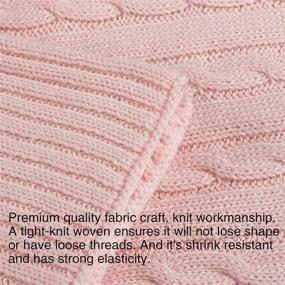 img 3 attached to NTBAY Cotton Cable Knit Toddler Blanket: Super Soft & Breathable for Newborn Nursery, Strollers, and Cribs - Baby Pink, 30 x 40 Inches