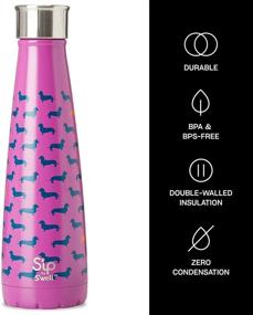 img 1 attached to S'ip by S'well Stainless Steel Water Bottle - 15 oz - Purple - Double-Layered Vacuum-Insulated Containers for 24-Hour Cold and 10-Hour Hot Drinks - BPA-Free Travel Water Bottle