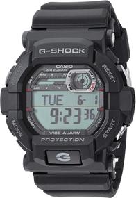 img 3 attached to 🕐 Часы Casio G-SHOCK из нержавеющей стали с кварцевым механизмом - черный резиновый ремешок - модель GD350-1CR: Прочные часы с высокой стойкостью