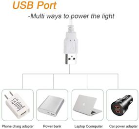 img 1 attached to 🌟 LULUAN Dimmable Under Cabinet Lighting - Portable USB Reading Strips Craft Light for Eye-care LED Desk Reading - Ideal for Craft Table, Pianos, Music Stands, Kitchen, Wardrobe, Shelf, Drawer (White)