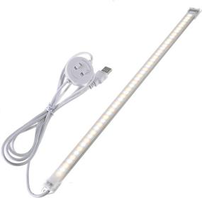 img 4 attached to 🌟 LULUAN Dimmable Under Cabinet Lighting - Portable USB Reading Strips Craft Light for Eye-care LED Desk Reading - Ideal for Craft Table, Pianos, Music Stands, Kitchen, Wardrobe, Shelf, Drawer (White)