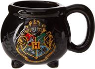 🧙 warner bros harry potter hogwarts school crest cauldron mug – 3d sculpted ceramic coffee mug, 20 oz, black logo