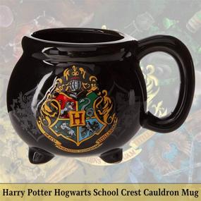 img 3 attached to 🧙 Warner Bros Harry Potter Hogwarts School Crest Cauldron Mug – 3D Sculpted Ceramic Coffee Mug, 20 Oz, Black