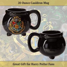 img 1 attached to 🧙 Warner Bros Harry Potter Hogwarts School Crest Cauldron Mug – 3D Sculpted Ceramic Coffee Mug, 20 Oz, Black