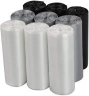 🗑️ wekiog 2.6 gallon trash bags: small can liners, 225 counts/9 rolls in clear, grey, and black logo