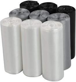 img 4 attached to 🗑️ Wekiog 2.6 Gallon Trash Bags: Small Can Liners, 225 Counts/9 Rolls in Clear, Grey, and Black