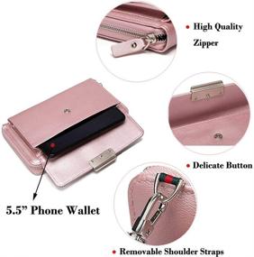 img 1 attached to 👜 Stylish Women's Leather Mini Crossbody Cell Phone Bag: Shoulder Strap Wallet Clutch Purse