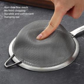 img 1 attached to 🍴 SUNWUKIN Stainless Steel Fine Mesh Strainers: The Ultimate Kitchen Colander-Skimmer with Handle for Precise Sieving of Food, Tea, Rice, Oil, Noodles, Fruits, and Vegetables