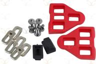 🔴 carboncycles red look delta compatible pedal cleats: complete set with fittings, screws, and washers logo