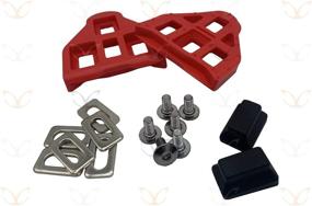 img 2 attached to 🔴 CarbonCycles Red Look Delta Compatible Pedal Cleats: Complete Set with Fittings, Screws, and Washers