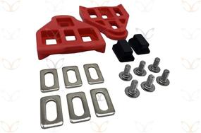 img 1 attached to 🔴 CarbonCycles Red Look Delta Compatible Pedal Cleats: Complete Set with Fittings, Screws, and Washers