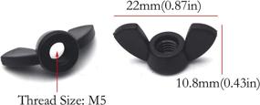 img 1 attached to Antrader 24pcs M5 Wing Nuts Butterfly Nut Fasteners Parts - Nylon Material for Enhanced Durability and Convenience