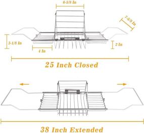 img 1 attached to PILITO Chrome Plated Steel Caddy Tray: The Perfect Affordable Bathtub Caddy for Shower & Bath