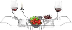 img 3 attached to PILITO Chrome Plated Steel Caddy Tray: The Perfect Affordable Bathtub Caddy for Shower & Bath