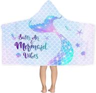 🧜 bonsai tree mermaid kids hooded beach towel: mermaid tail microfiber poncho for toddler girls, soft and absorbent bath towels with hood for swimming pool and bath time logo