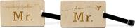 wooden luggage tags travel couples logo