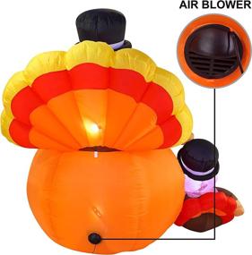 img 2 attached to 🦃 Joiedomi 6 FT Happy Inflatable Turkey with Built-in LEDs for Thanksgiving Decor - Perfect Outdoor & Indoor Yard, Garden, Fall Lawn Decoration, Thanksgiving Party