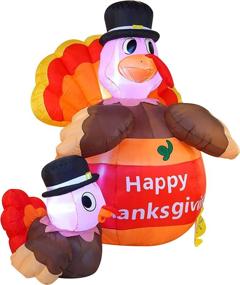 img 3 attached to 🦃 Joiedomi 6 FT Happy Inflatable Turkey with Built-in LEDs for Thanksgiving Decor - Perfect Outdoor & Indoor Yard, Garden, Fall Lawn Decoration, Thanksgiving Party