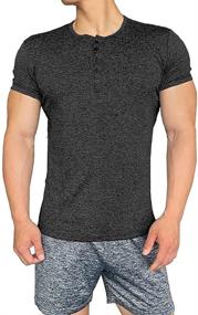 img 3 attached to 👕 Togym Slim Fit Henley Shirts for Men - Buttoned T-Shirts in Stylish Men's Clothing