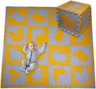 🧩 large thick padded interlocking baby foam puzzle play mat - educational, crawling, tummy time playmats for infants, toddlers, boys and girls - 16 piece plus border logo