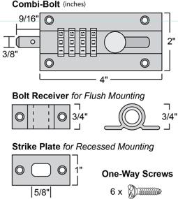 img 1 attached to Combi Bolt CB2000 CHR 4 Dial Combination Sliding