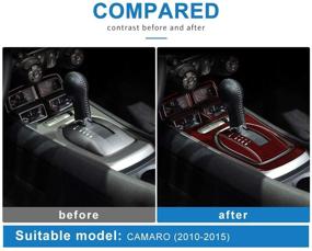 img 1 attached to 🚀 Enhance Your Camaro's Interior with AIRSPEED Carbon Fiber Center Console Gear Shift Panel Cover Sticker: Black with Red Accents (2010-2015 Automatic Transmission) - Perfect Chevrolet Camaro 2010-2015 Accessory!