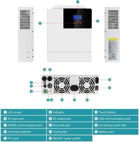 img 2 attached to ⚡️ Эффективный солнечный гибридный инвертор 3000 Вт: от 24В постоянного тока до 220В переменного тока, внештатный инвертор синусоидальной формы с MPP-контроллером на 60А - подходит для свинцово-кислотных и литиевых батарей 24В.