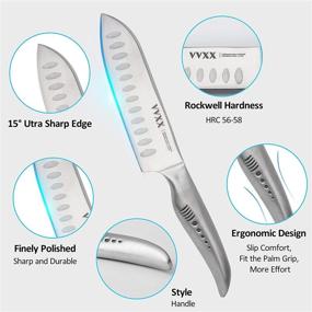 img 1 attached to 🔪 Универсальный нож Сантоку VVXX 6 дюймов для поваров